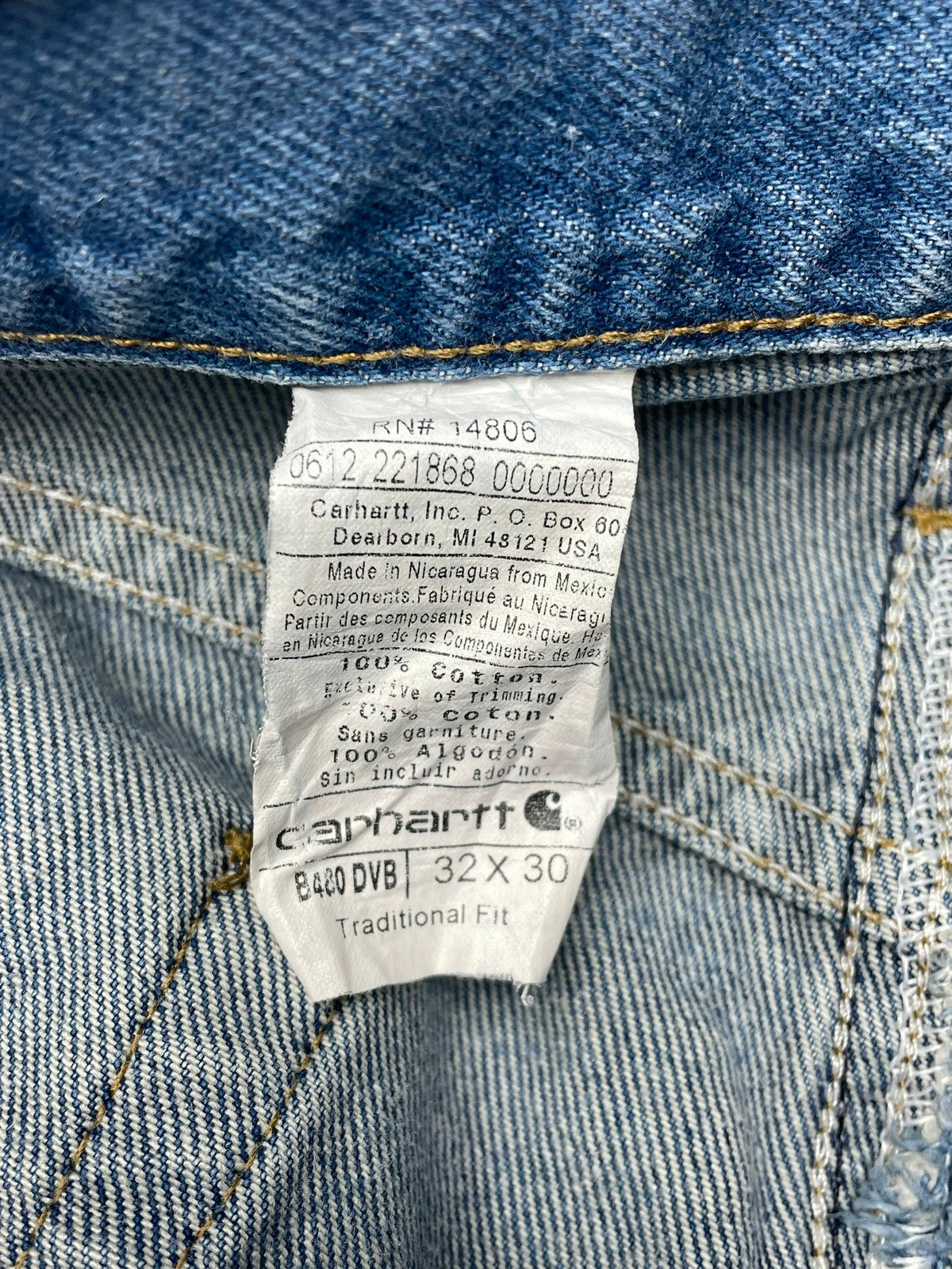 Carhartt Vintage Straight Leg Fit Jeans W32 L30 - MonkeysVintage