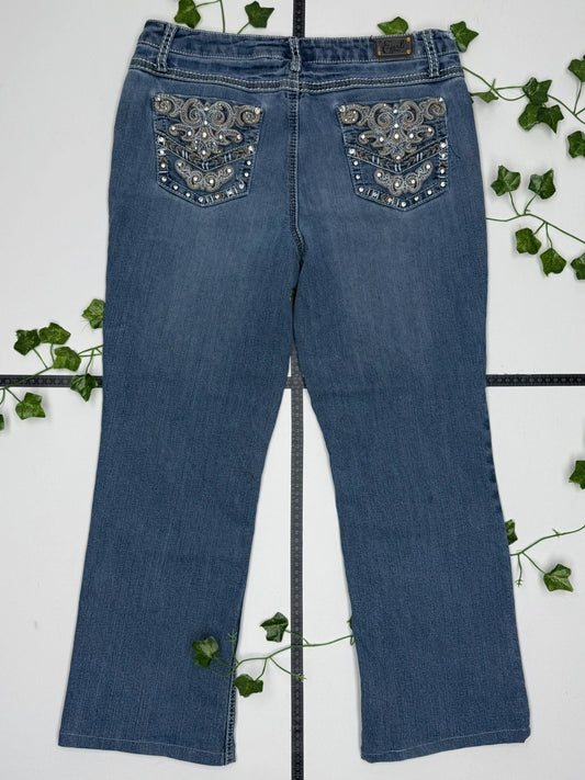 Earl Jean Vintage bestickte Jeans Low Waist Baggy S - MonkeysVintage