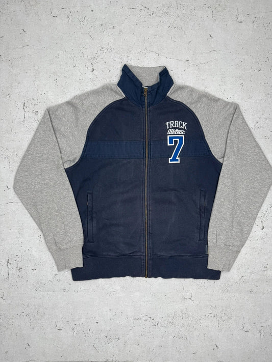 Nike Track Athletic Vintage Zipper Sweatshirt Blau Grau M - MonkeysVintage