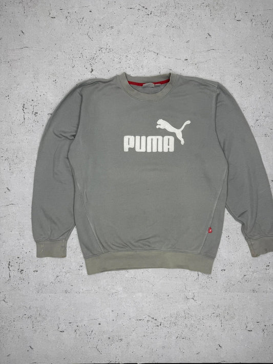 Puma Vintage Sweatshirt bestickt Grau S - MonkeysVintage
