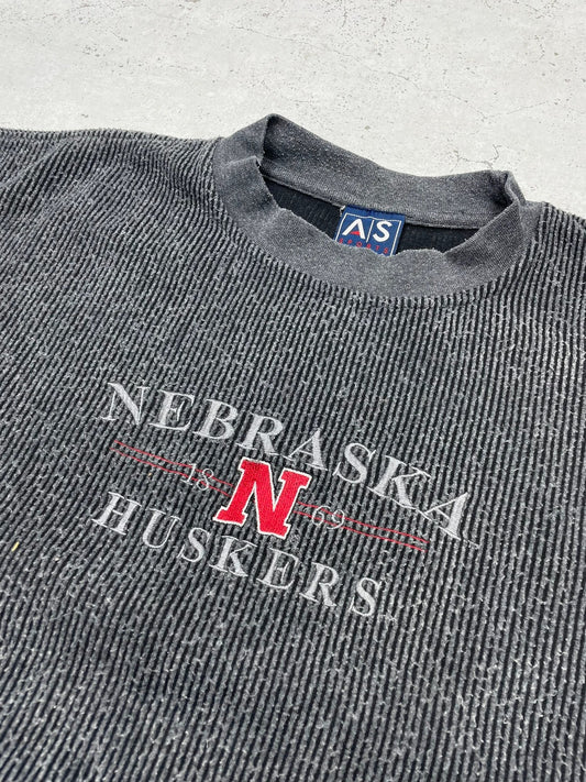 AS Sports Nebraska Huskers Football Vintage Sweatshirt Grau M - MonkeysVintage