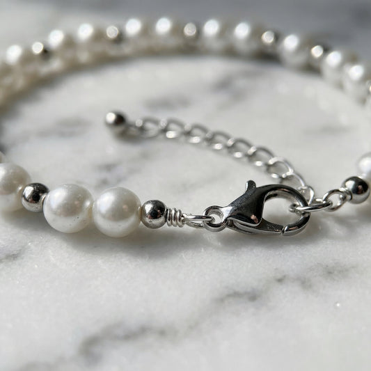 Perlen Armband mit Silber Details Bracelet Y2K