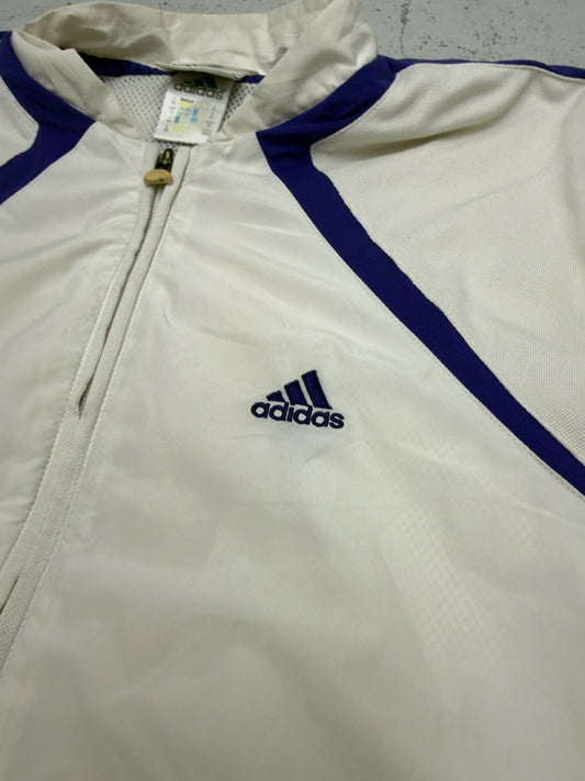 Adidas Trainingsjacke creme lila Logo Detail