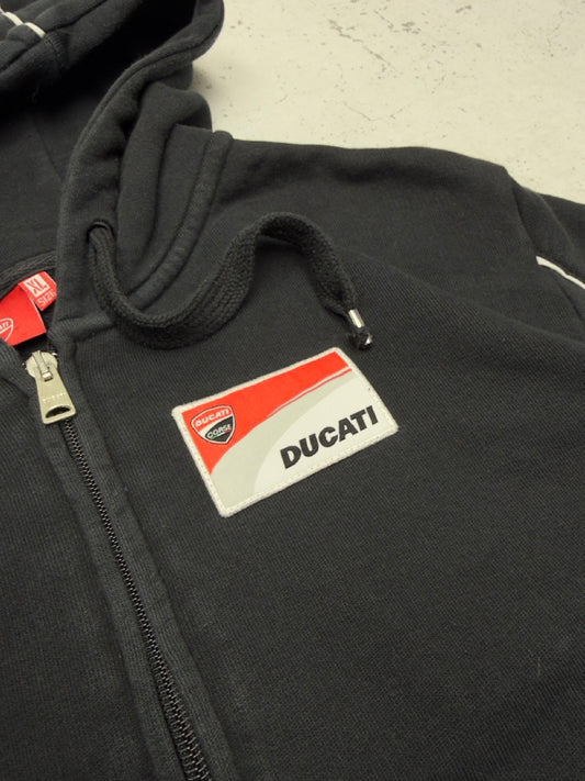 Ducati vintage Zipper Kapuzenjacke Hoodie schwarz S