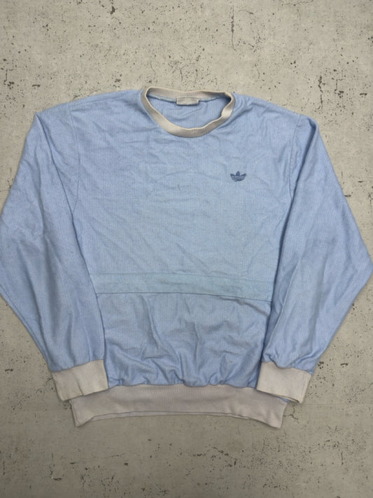 Adidas Piqué Sweatshirt hellblau Vorderseite