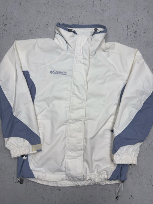 Columbia Outdoorjacke creme blau Vorderseite