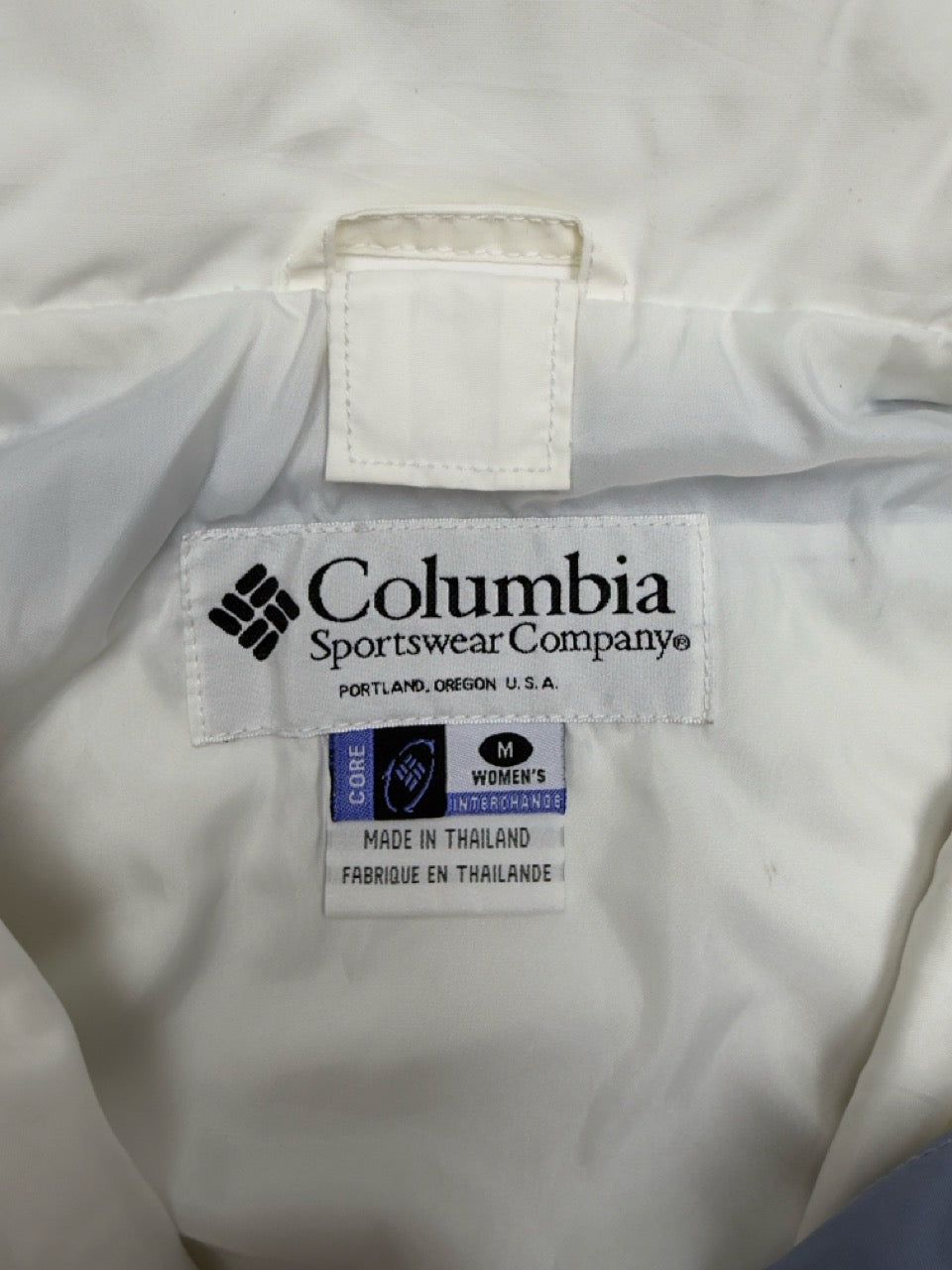 Columbia Outdoorjacke creme blau Detail