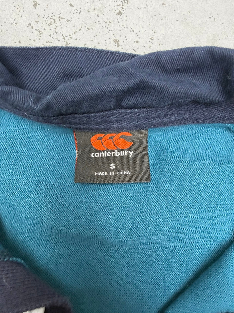 Canterbury Rugby Longsleeve blau weiß Detail
