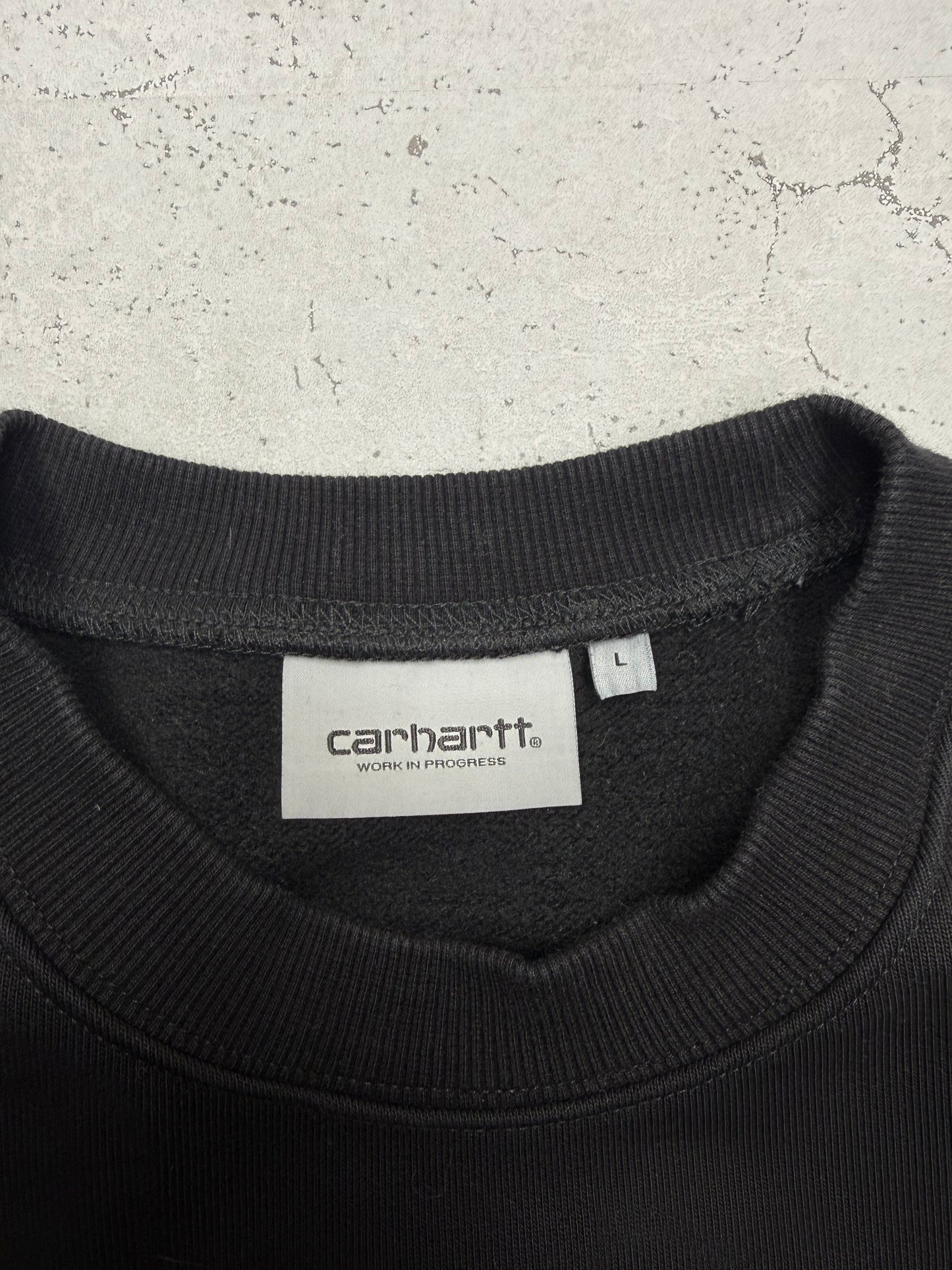 Carhartt vintage big Logo Sweatshirt Sweater Crewneck schwarz L