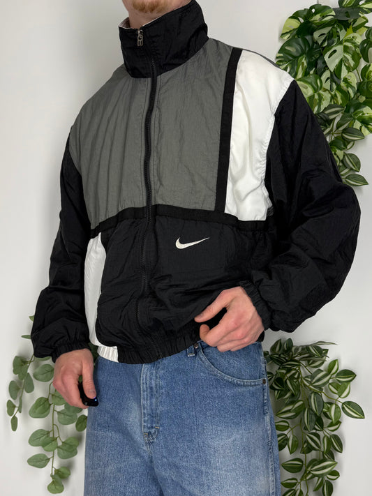 Nike vintage big Logo Trackjacket Windbreaker Jacke schwarz M