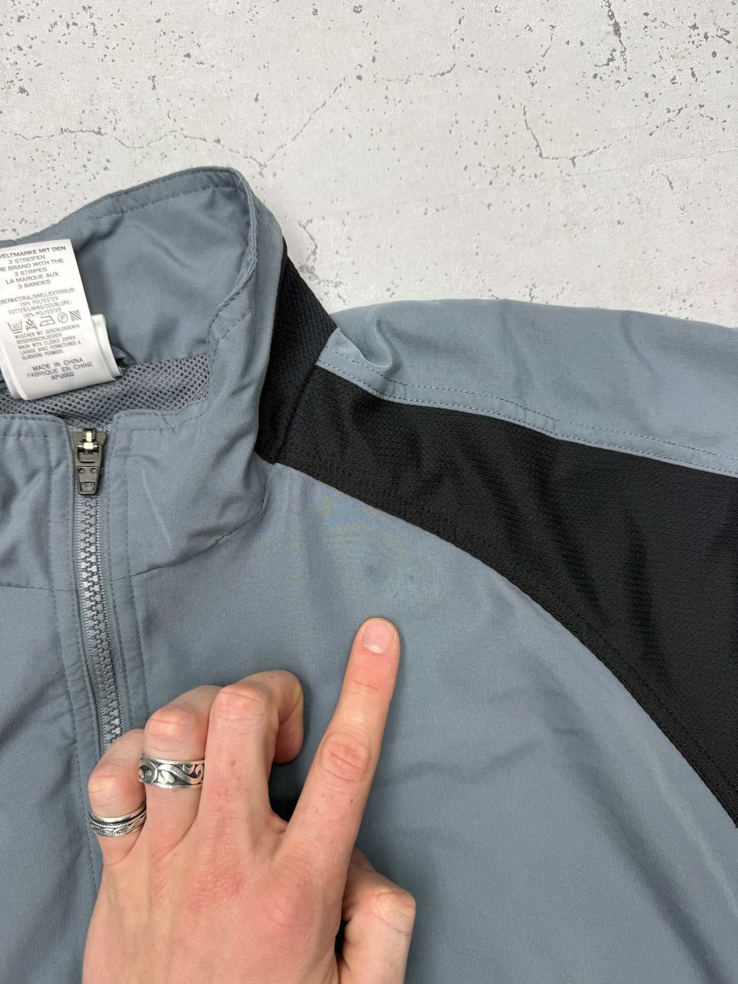 adidas vintage Trainingsjacke Windbreaker grau L