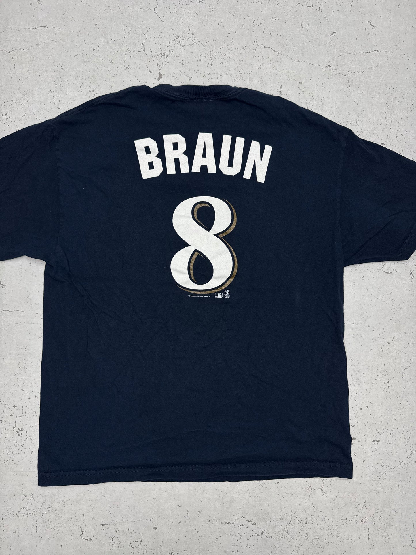 MLB vintage Milwaukee Brewers Baseball Ryan Braun 8 T-Shirt blau XL