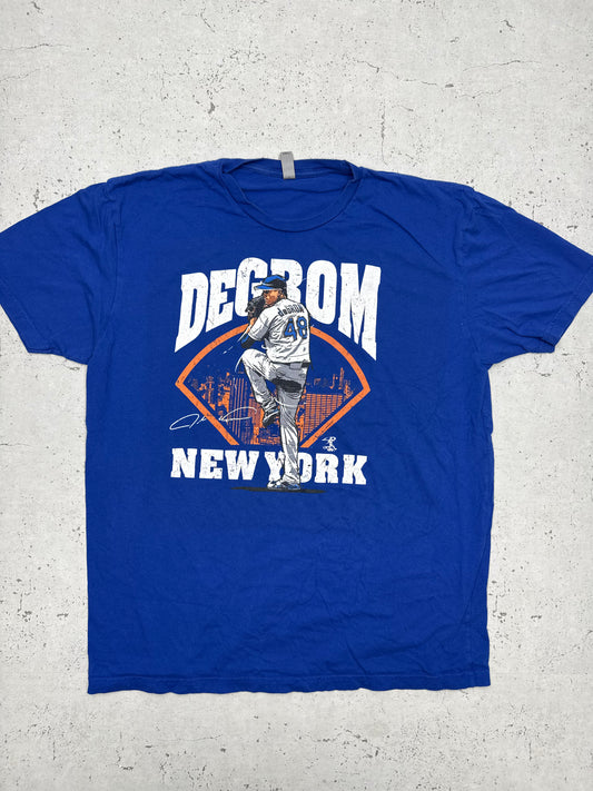 Next Level vintage deGrom New York T-Shirt Baseball MLB blau XL