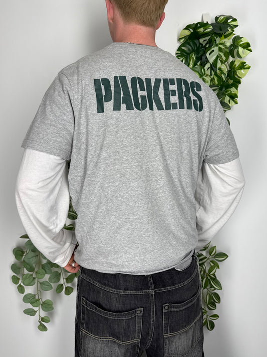 NFL Green Bay Packers vintage T-Shirt Shirt Tee oversized grau XXL