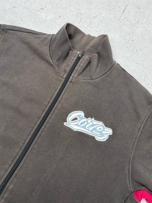 Nike Cortez 2000er Vintage Zipper Sweatshirt Braun M - MonkeysVintage