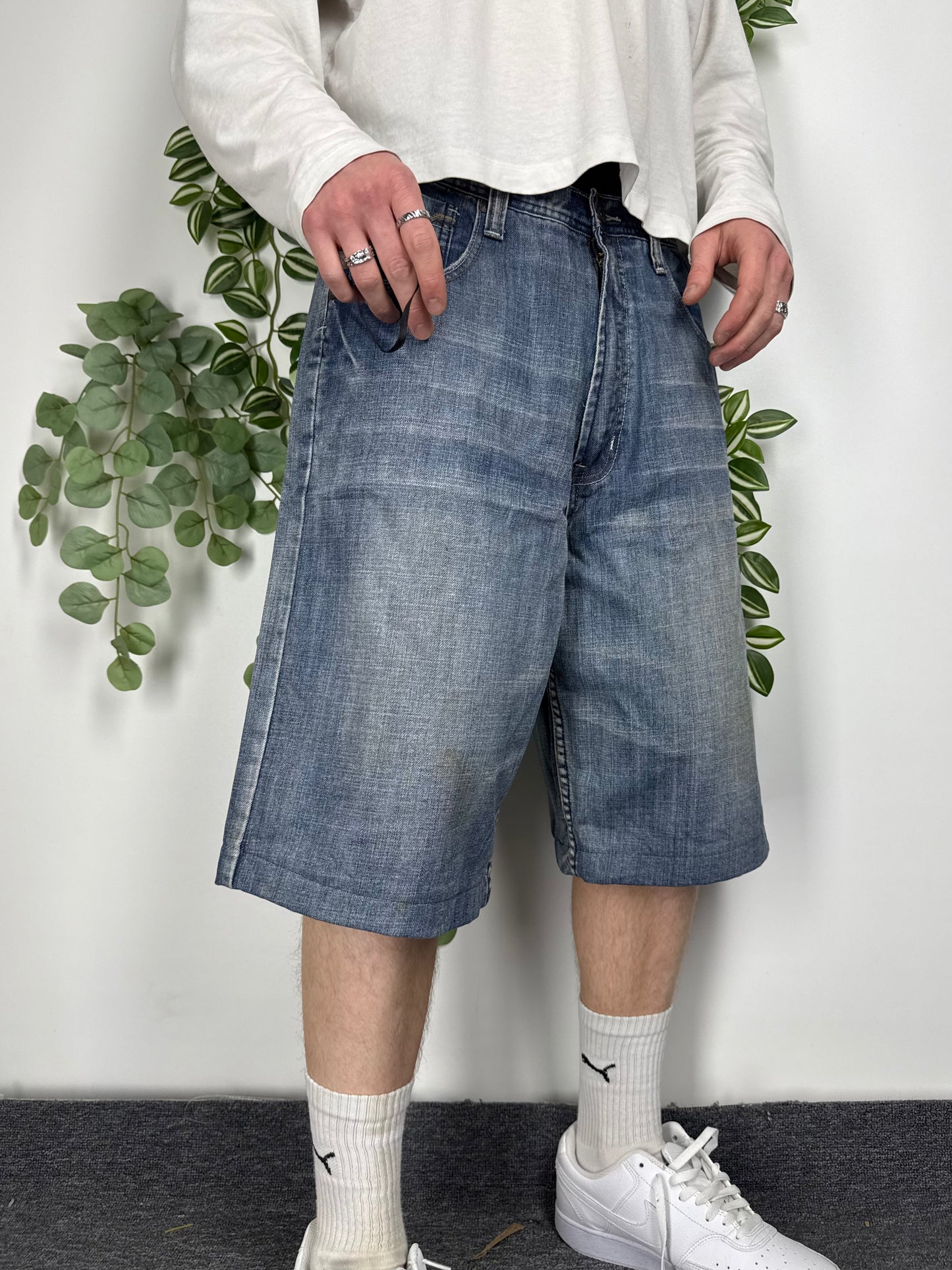 Flypaper vintage Jorts Denim Pants Shorts Jeans baggy Fit L W34