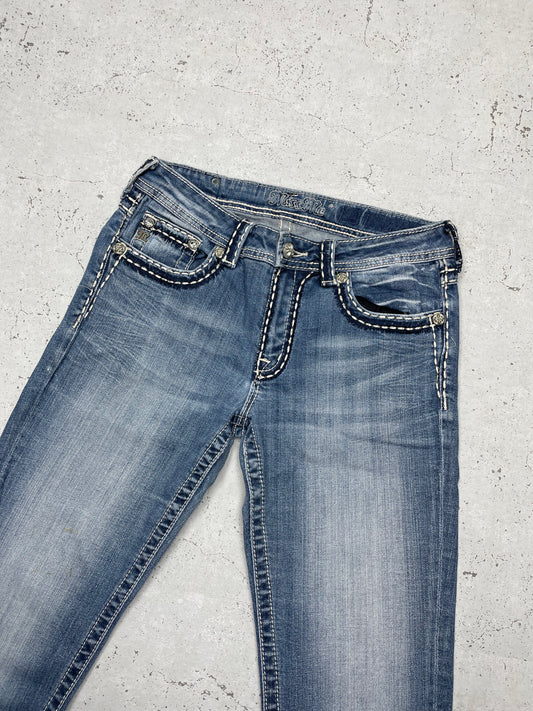 Miss Me Y2K Vintage Low Waist Baggy Jeans Blau M - MonkeysVintage