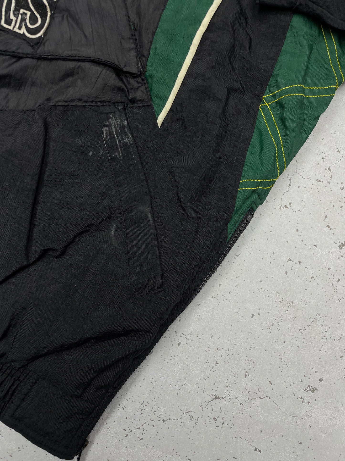 NFL Starter Packers Vintage Jacke Big Logo Grün Schwarz XXL - MonkeysVintage