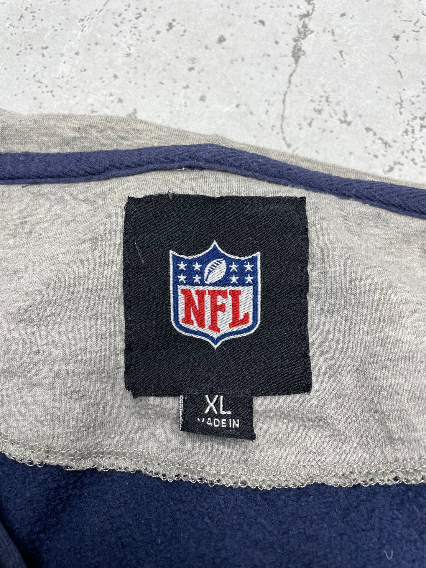 NFL Seahawks Vintage Zipper Kapuzenjacke Blau Grau XL - MonkeysVintage