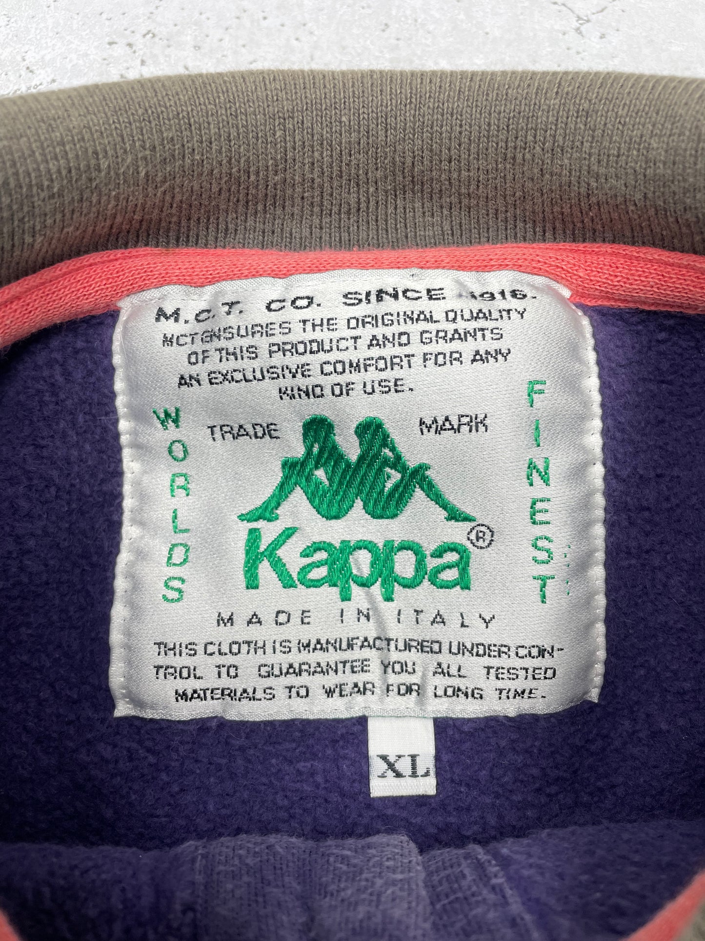 Kappa Vintage Sweatshirt mit Kragen lila L - MonkeysVintage