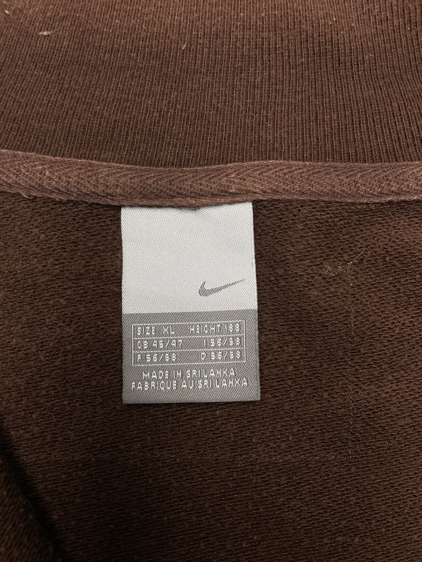 Nike Vintage Y2K Zipper Sweatshirt Braun XL - MonkeysVintage