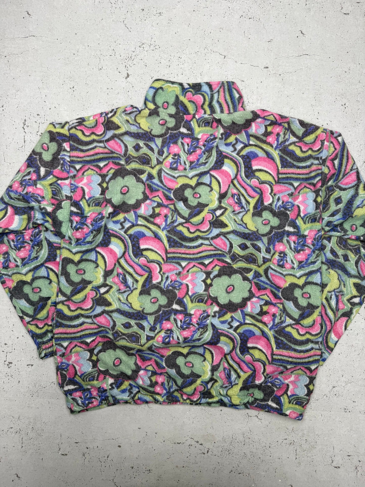 Blumen Allover Fleece Halfzip bunt – Foto 4