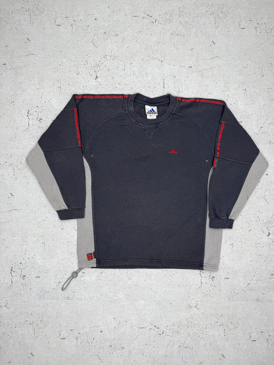 Adidas Vintage Y2K Sweatshirt Blau Grau XS - MonkeysVintage