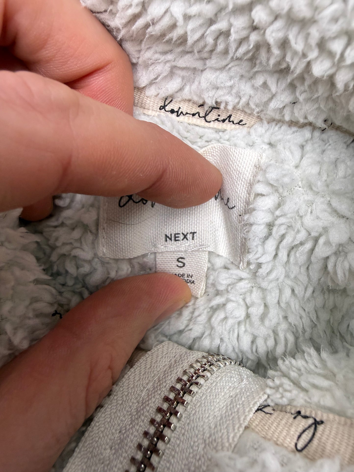 Next Downtime Palmen Sherpa Fleece Halfzip weiß – Foto 3