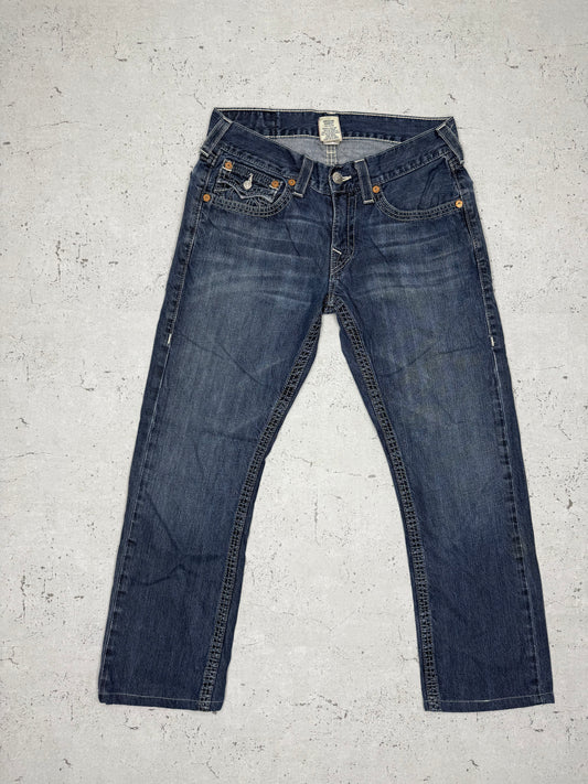 True Religion Straight Vintage Low Waist Baggy Jeans Blau M - MonkeysVintage