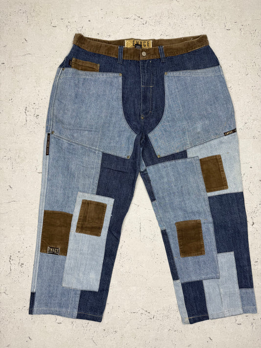 ENYCE Patchwork Vintage Baggy Y2K Jeans W38 - MonkeysVintage