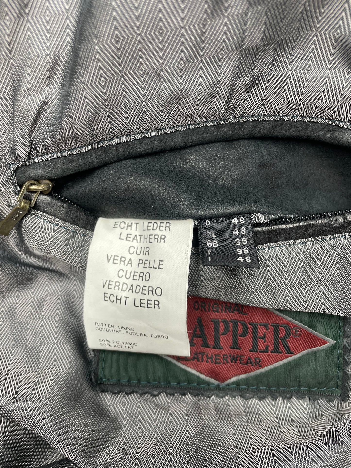 Trapper Vintage Y2K Lederweste Streetwear 48 M