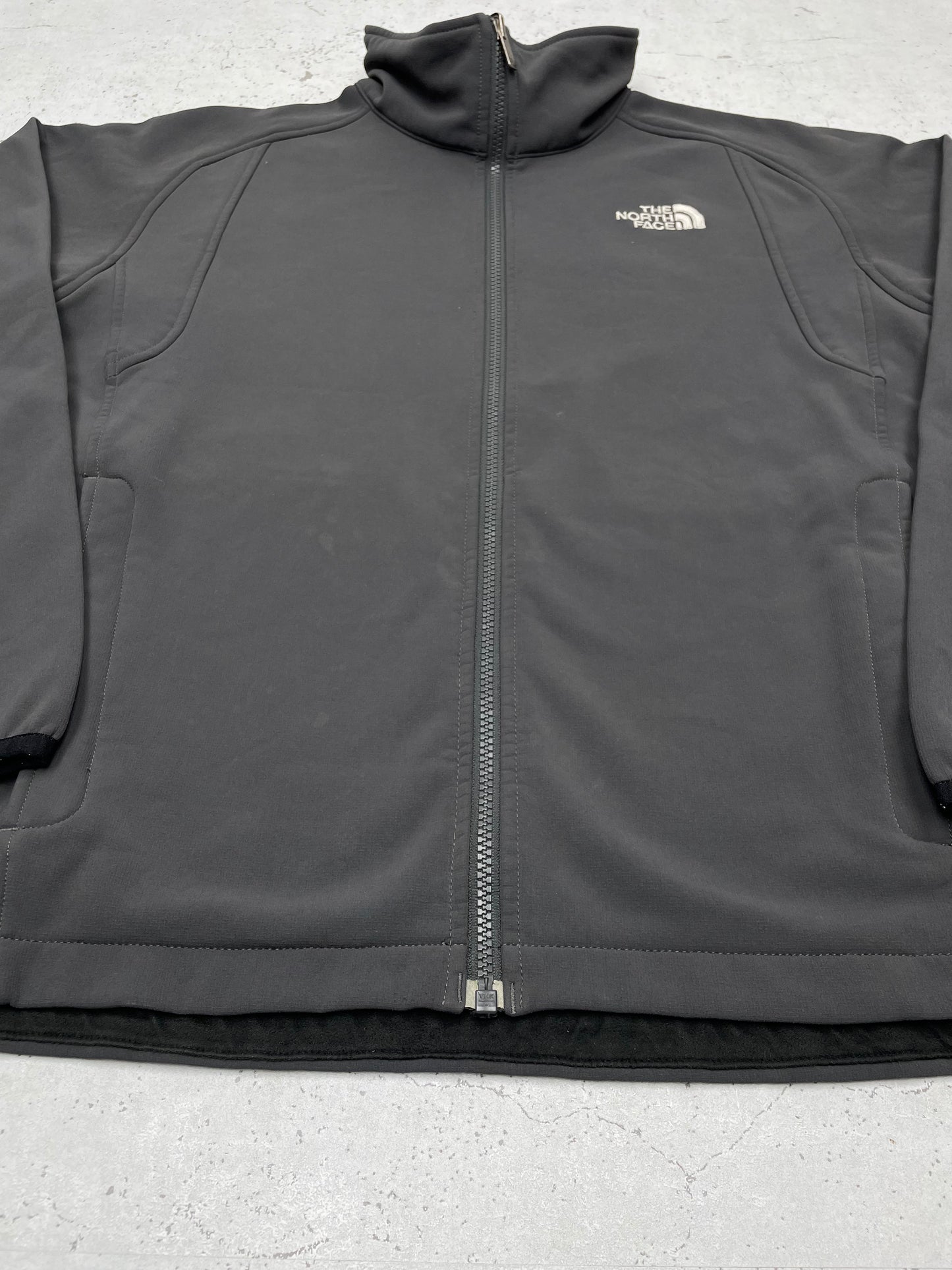 The North Face Softshell Fleece Jacke Zipper grau M