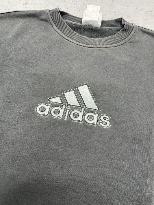 Adidas vintage Sweatshirt embroidered Logo grau M