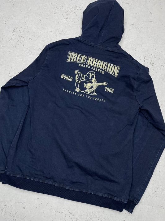 True Religion vintage Zipper Kapuzenjacke blau S