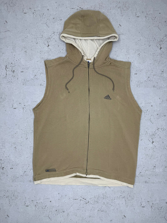 Adidas Y2K Vintage Weste Hoodie beige L - MonkeysVintage