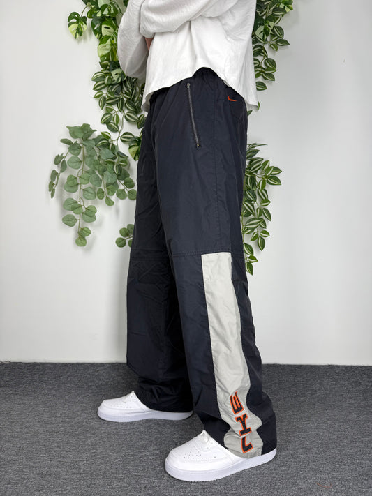 Nike rare Vintage Trackpants Jogginghose Baggy Fit stacked blau grau L