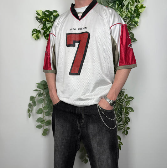 Reebok NFL Falcons Vick Vintage Trikot weiß rot XL - MonkeysVintage