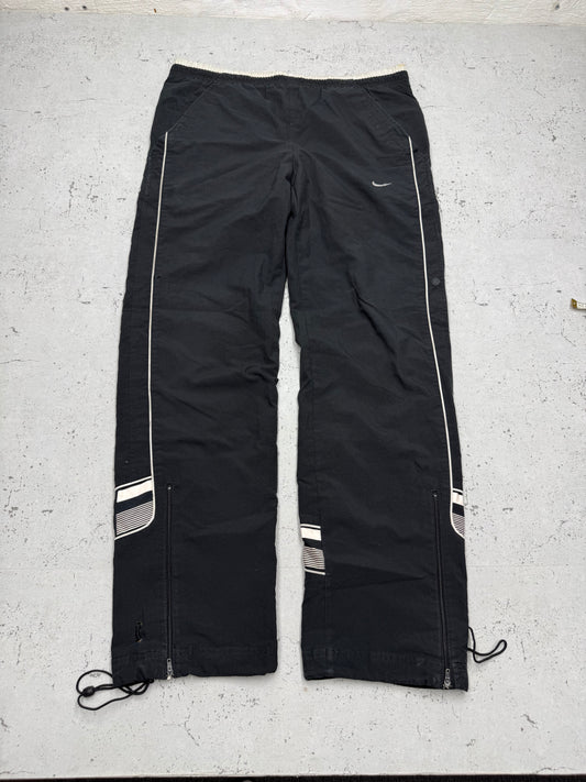 Nike Vintage Trackpants in Beige mit Logo-Streifen, Größe S, Vorderansicht