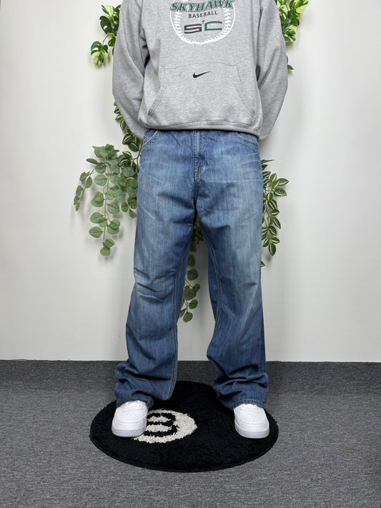 Roca Wear Y2K Vintage Baggy Jeans embroidered Hip Hop blau W38 L34 - MonkeysVintage