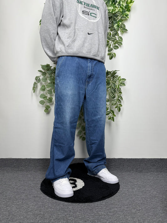 Ecko Unltd. vintage Carpenter Baggy Jeans blau W34 L34 - MonkeysVintage