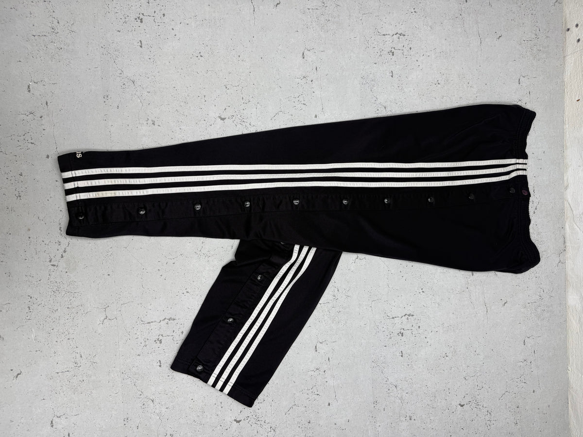 Adidas Snap Pants Vintage Trackpants in Schwarz, Größe L, Detail Druckknöpfe
