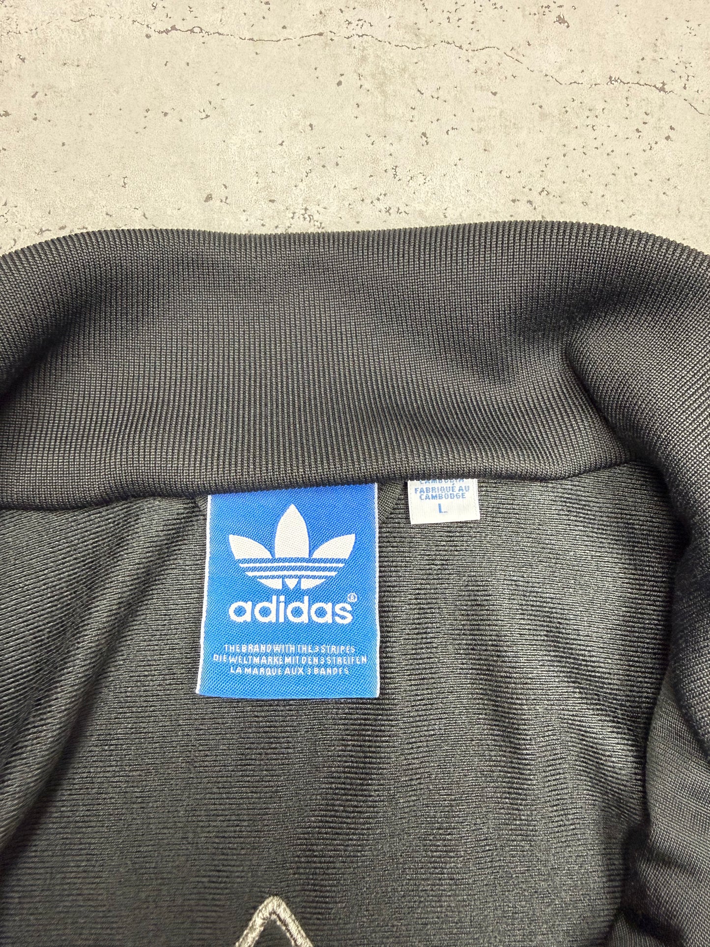 Adidas Ultrastar Trainingsjacke Vintage in Schwarz, Größe L, Etikett