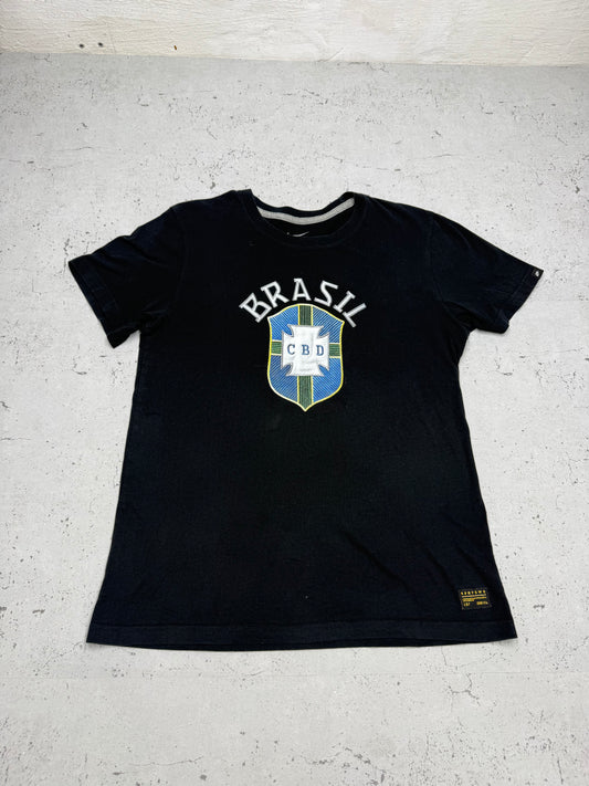 Nike Brasil CBD Vintage T-Shirt in Schwarz, Größe L, Vorderansicht