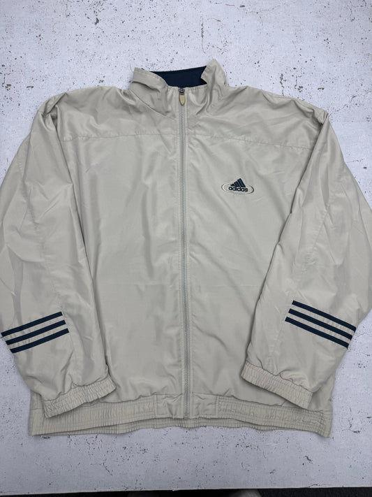 Adidas Trainingsjacke Creme Vorderseite flach