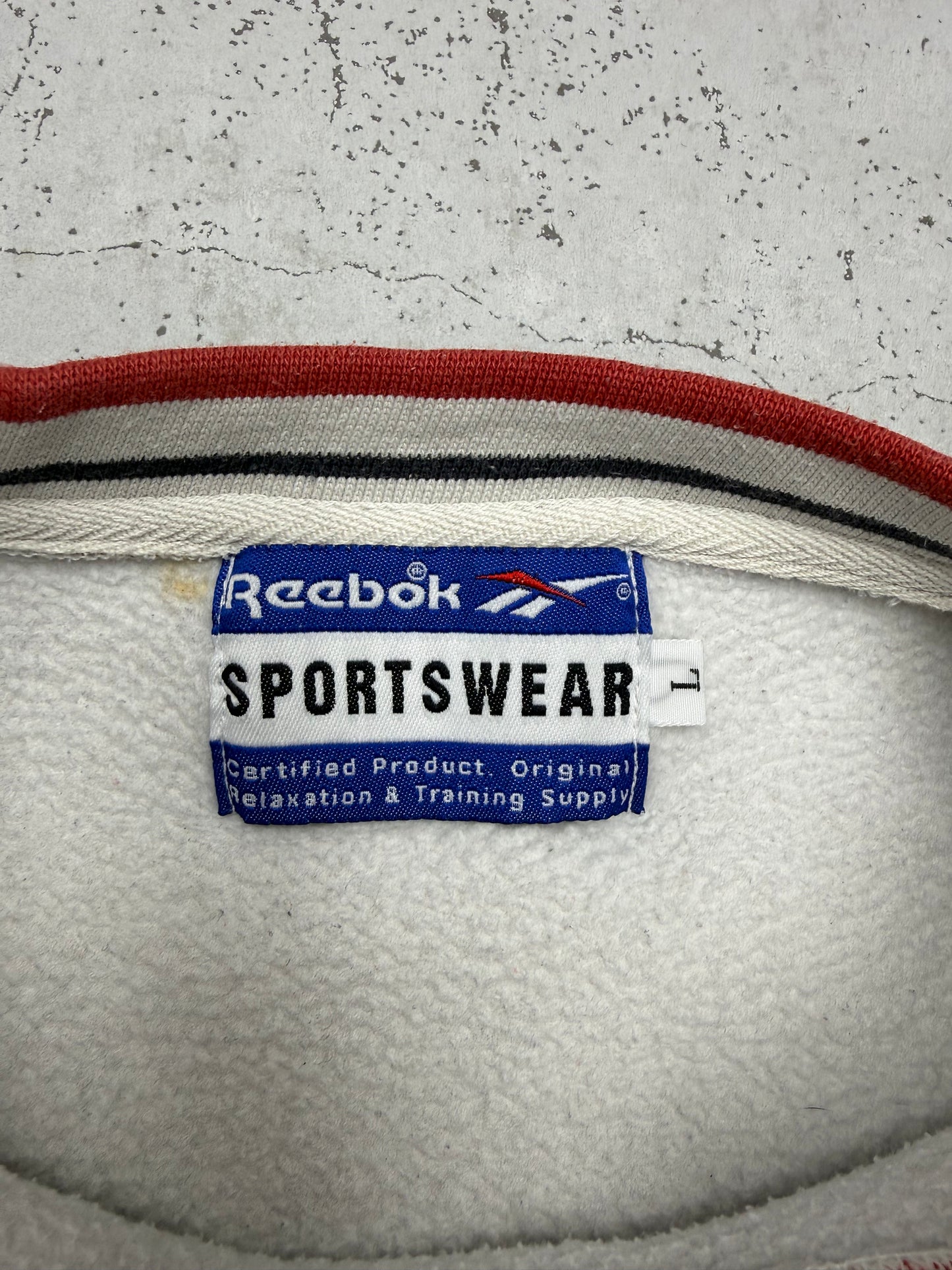 Reebok vintage Big Logo embroidery Crewneck grau M