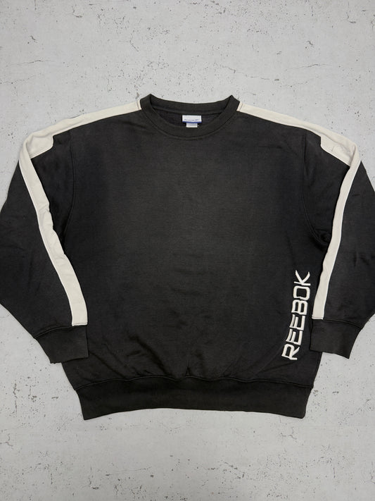 Reebok vintage Sweatshirt embroidery Sweater schwarz washed XL