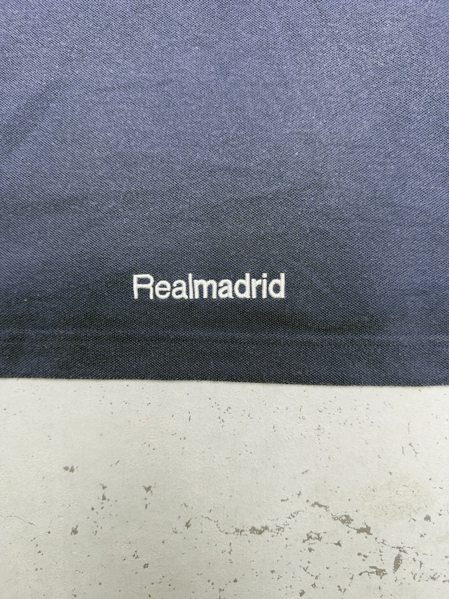Adidas Vintage Poloshirt Real Madrid Navy – Rückenansicht flach