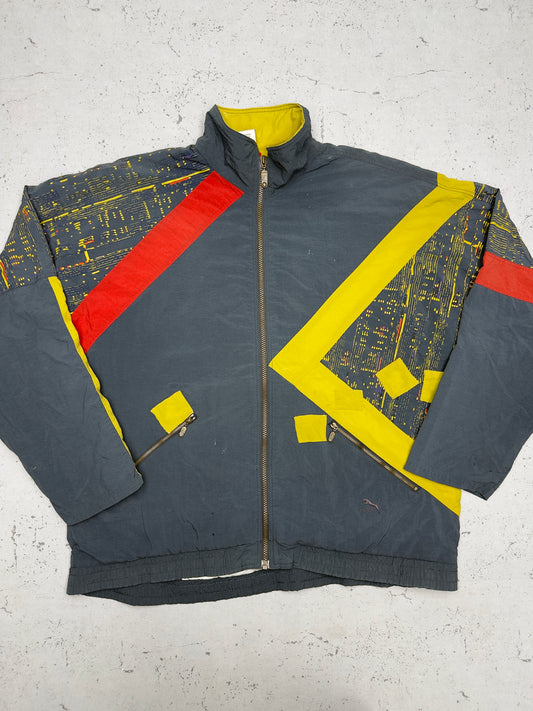 Puma Vintage Trainingsjacke Colorblock – Frontansicht flach