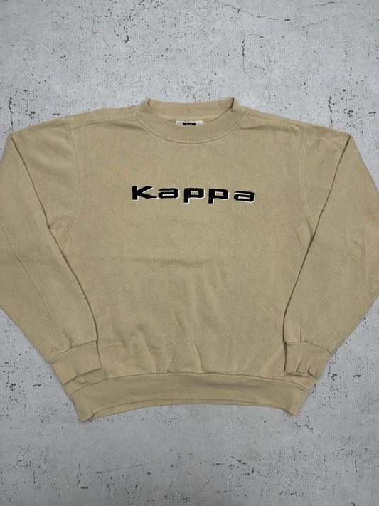 Kappa Vintage Sweatshirt Beige – Frontansicht flach