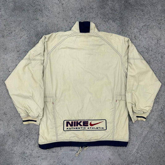 Nike vintage big Logo Windbreaker Trackjacket Jacke creme S